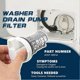 thumbnail image 3 of 2 PCS DC97-16991B Washer Drain Pump Filter Washing Machine Filter for Replaces 4000059 AP5800143 PS8764284, 3 of 5