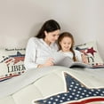 thumbnail image 5 of Feelyou Vintage Texas Stars Full Size Comforter Sets for Kids, American July Fourth Bedding Comforter Set, Cartoon US Flag Reversible Bedding Sets, Super Cozy Room Decor, 3pcs, 5 of 8