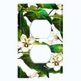 thumbnail image 2 of Metal Light Switch Plate Cover Plant Leaves White Flowers FLW052, 2 of 13