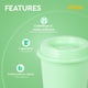 thumbnail image 2 of Vaso para café con Tapa | Vaso Cafetero de plástico de 16 Oz. | Vaso reusable tipo termo para café, té y agua | Libre de BPA | Paquete de 10 vasos color Menta, 2 of 6