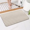 thumbnail image 4 of Beige and White Checkerboard Pattern Bathroom Rugs Mat,Non Slip Microfiber Bathroom Rug,Rubber Backing,Soft Bathroom Mats for Bathroom Floor,Tub and Shower,17x27in(43x68cm), 4 of 5