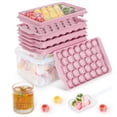thumbnail image 1 of Bandejas para cubitos de hielo Optish, paquete de 3 con tapa y papelera, 99 unidades redondas, 1 of 6