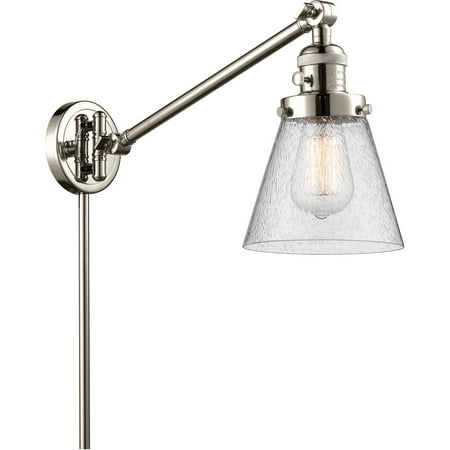 

Polished Nickel Tone Wall Sconces 8 Wide Steel/Cast Brass/Glass Medium Base 1 Light Fixture