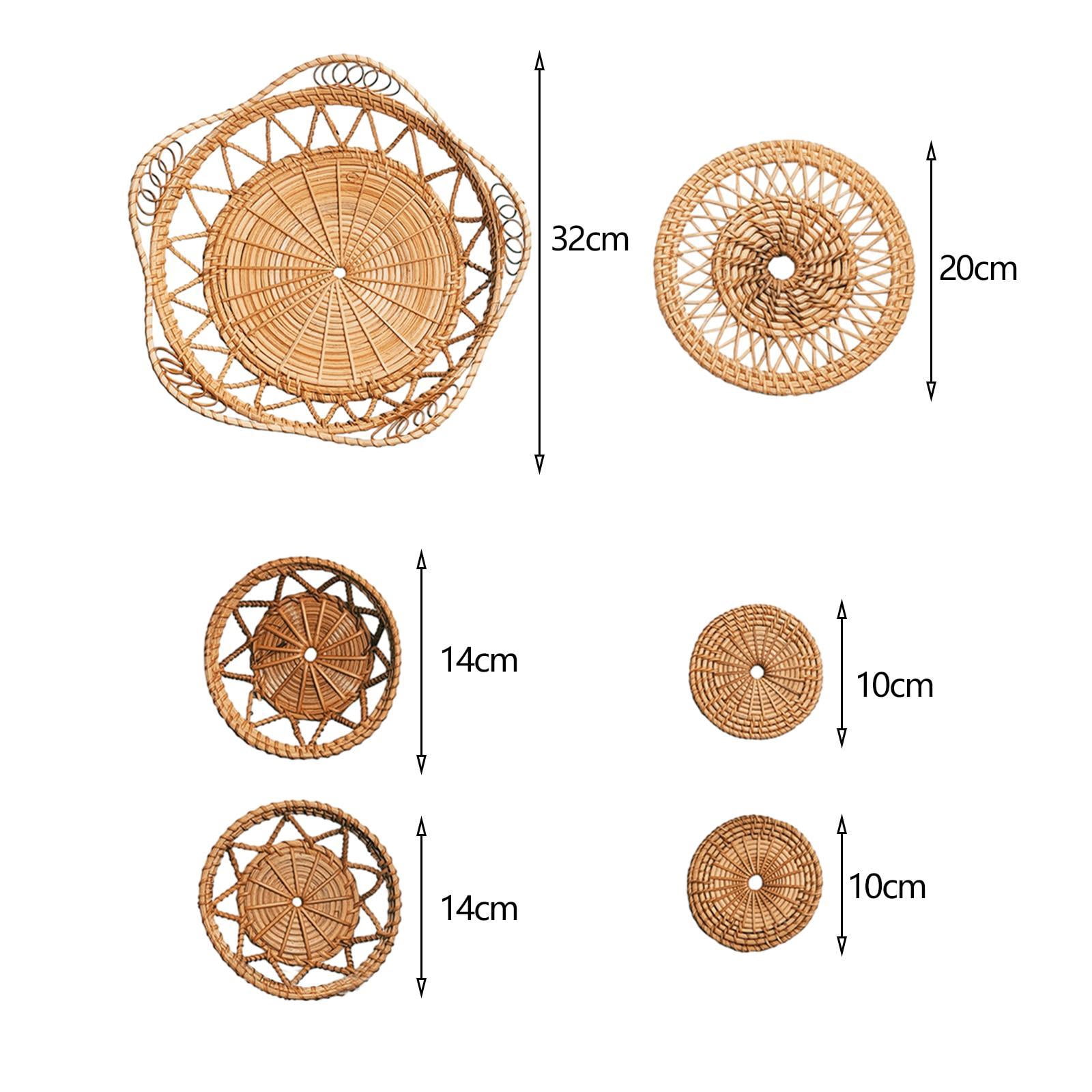Fiocias Toilet Paper Holder Paper Towel Countertop Wall Hanging Handicraft Rattan Woven Iron Lightweight Antirust Suitable for Kitchen Dining Table Living Roo