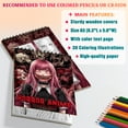 thumbnail image 3 of NETHOUSE Horror Anime Coloring Book Spiral Bound for Adults Teen Girl, A5 Wooden Cover, 30 Darkness With Horror Anime Coloring Pages for Stress Relief and Relaxation, 3 of 6