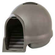Petmate Booda Dome Clean Step Plastic Enclosed Cat Litter Box, 95% Recycled, Brushed Nickel