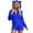 Blue, variant on Solid Color Hooded Jumpsuit Casual Long Sleeve Romper Shorts With Pockets For Sleepwear Comfortable Outfit