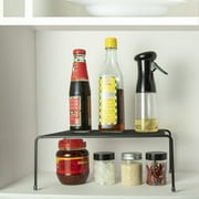 Mimifly Stackable 2-Shelf Kitchen Cupboard Kitchen Pantry Organizers, Pair, Black, 2 Count