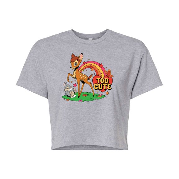 Bambi - Too Cute - Juniors Cropped Cotton Blend T-Shirt
