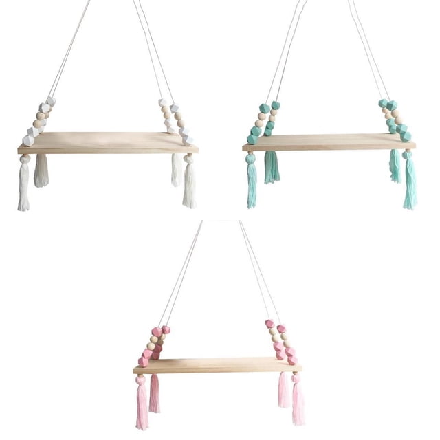Estante Colgante De Pared Flotante De Natural Boho 3X Estante De Decoración De Granja De Cocina Soledad Soporte de almacenamiento en rack de exhibición