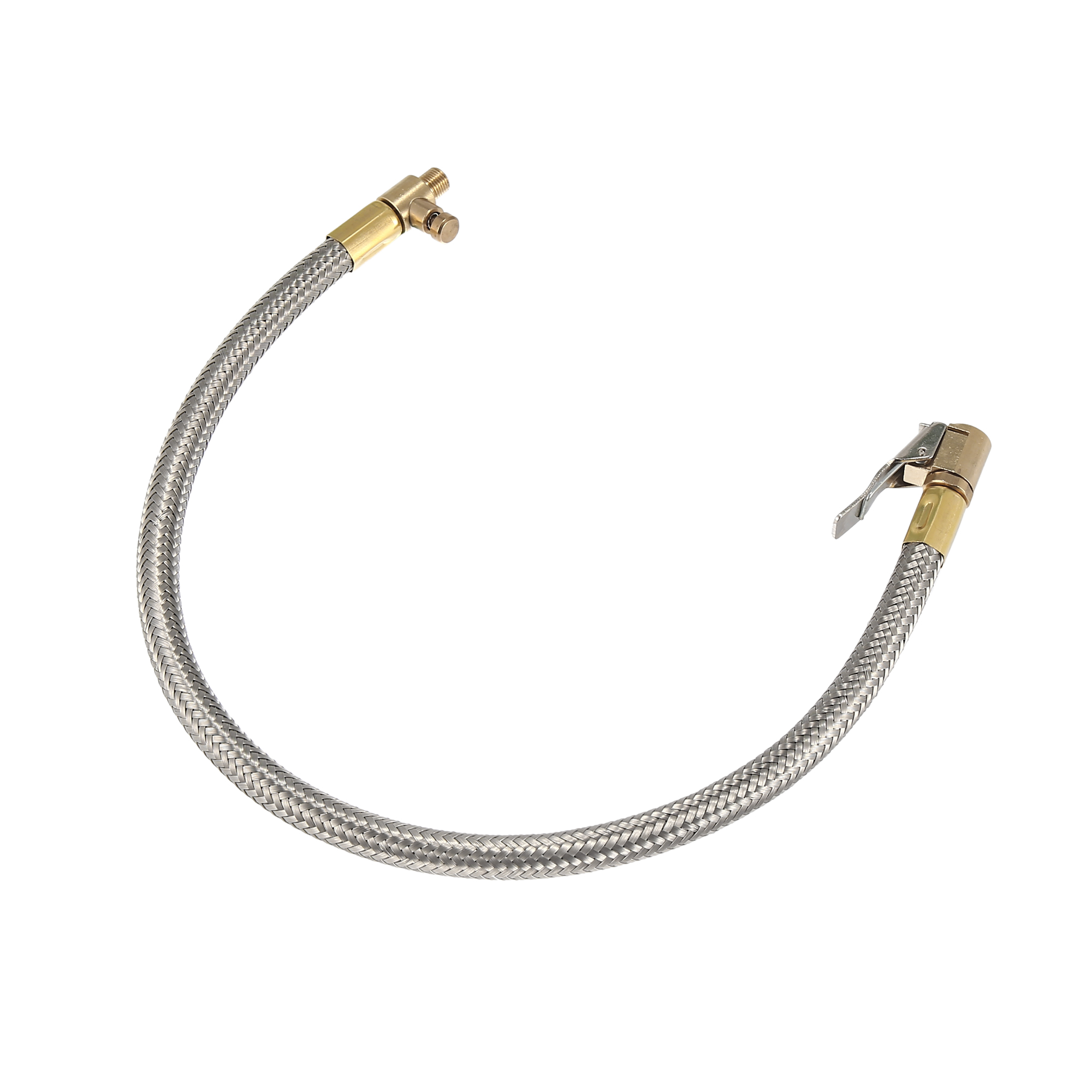 Unique Bargains Flexible Stainless Tire Valve Air Chuck Inflator Hose 15.75"