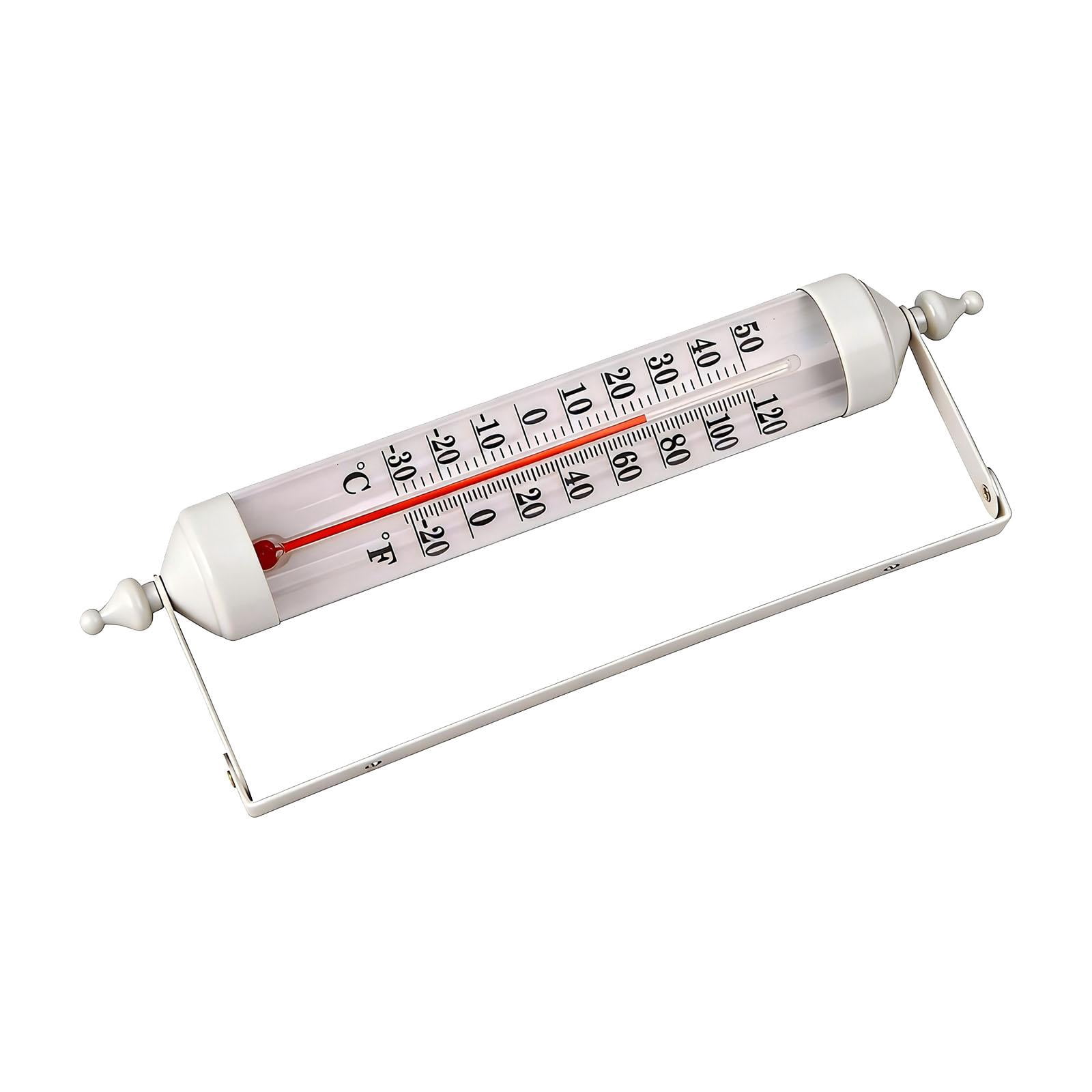 Fzaqwen Outdoor Thermometer Easy Installation Easy to Use Large Numbers Premium Reusable Rustic Temperature Gauge for Wall Greenhouse White