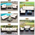 thumbnail image 6 of Costway 5PCS Patio Rattan Furniture Set Cushioned Sofa Chair Coffee Table White, 6 of 12