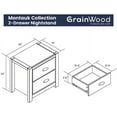 thumbnail image 3 of Grain Wood Furniture Montauk 2-Drawer Bedside Nightstand, Solid Wood with Rustic Walnut Finish, 3 of 6
