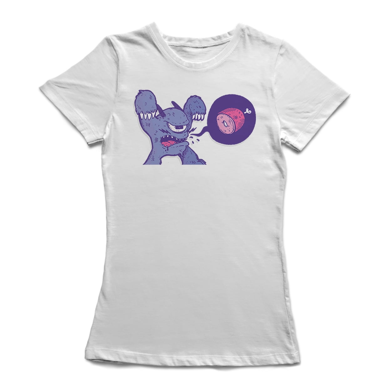 Tee Bangers Hungry Scary Monster Women S White Halloween T Shirt