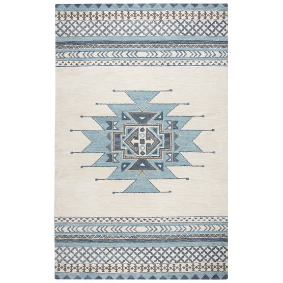 Rizzy Rugs Southwest Area Rug SU567A Blue Angled Lines 3' x 5' Rectangle