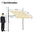 thumbnail image 2 of PRIJESSE 78"×118" Manual Retractable Awning,Outdoor Sunshade, NO Drilling Patio Awning Shelter, Angle & Height Adjustable, with UV Protection, Balcony Shelter for Patio, Garden, Beige, 2 of 10