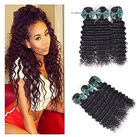 Luduna Deep Wave Bundles Wet And Wavy Human Hair Weave Bundles 100