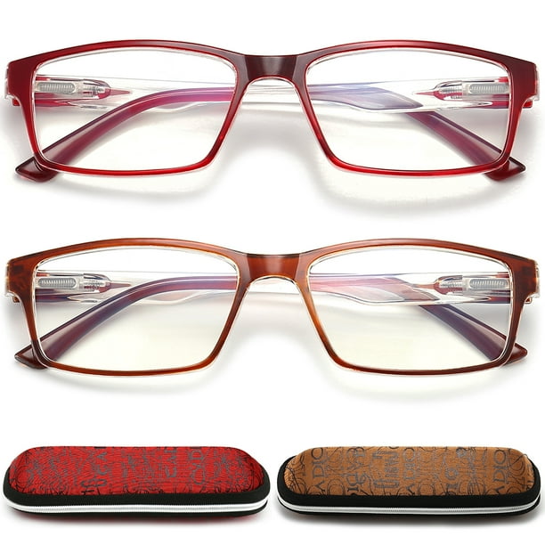 Blue Light Blocking Reading Glasses for Men/Women, 2 Pairs Ladies
