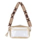 thumbnail image 1 of Bolso bandolera transparente de PVC para mujer, bolso de mano portátil con correa de hombro ajustable para conciertos, eventos deportivos, parques, color caqui., 1 of 14