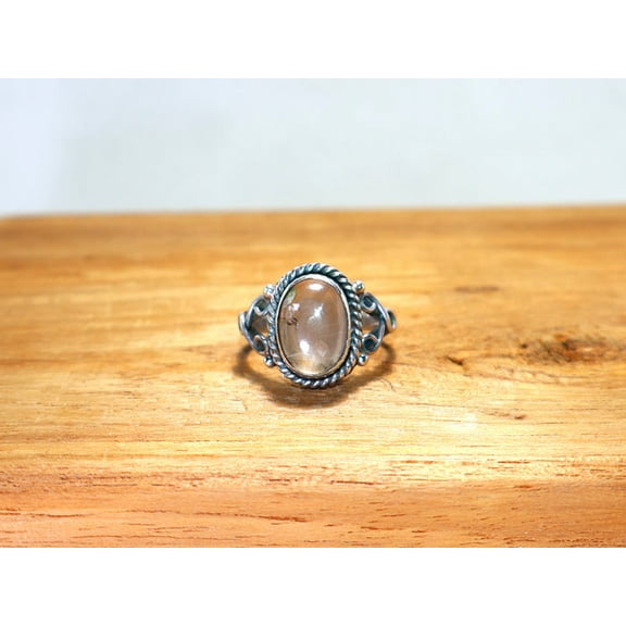 Heaven Crafts 925 Sterling Silver Natural Smoky Quartz Silver Ring Anniversary Gift Item Statement Jewelry For Her