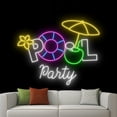 thumbnail image 2 of Handmadetneonsign Pool Party Neon Sign, Party Wall Art Decor, Pool Party Neon Light, Beach Neon Wall Decor, 2 of 5