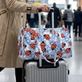 thumbnail image 4 of Garronmavis Ladybug Floral Large Quilted Duffle Bag for Women, Weekender Travel Bag Overnight Carry On Bag with Zipper Pockets, Cute Gym Dance Tote Luggage Bag, 4 of 7