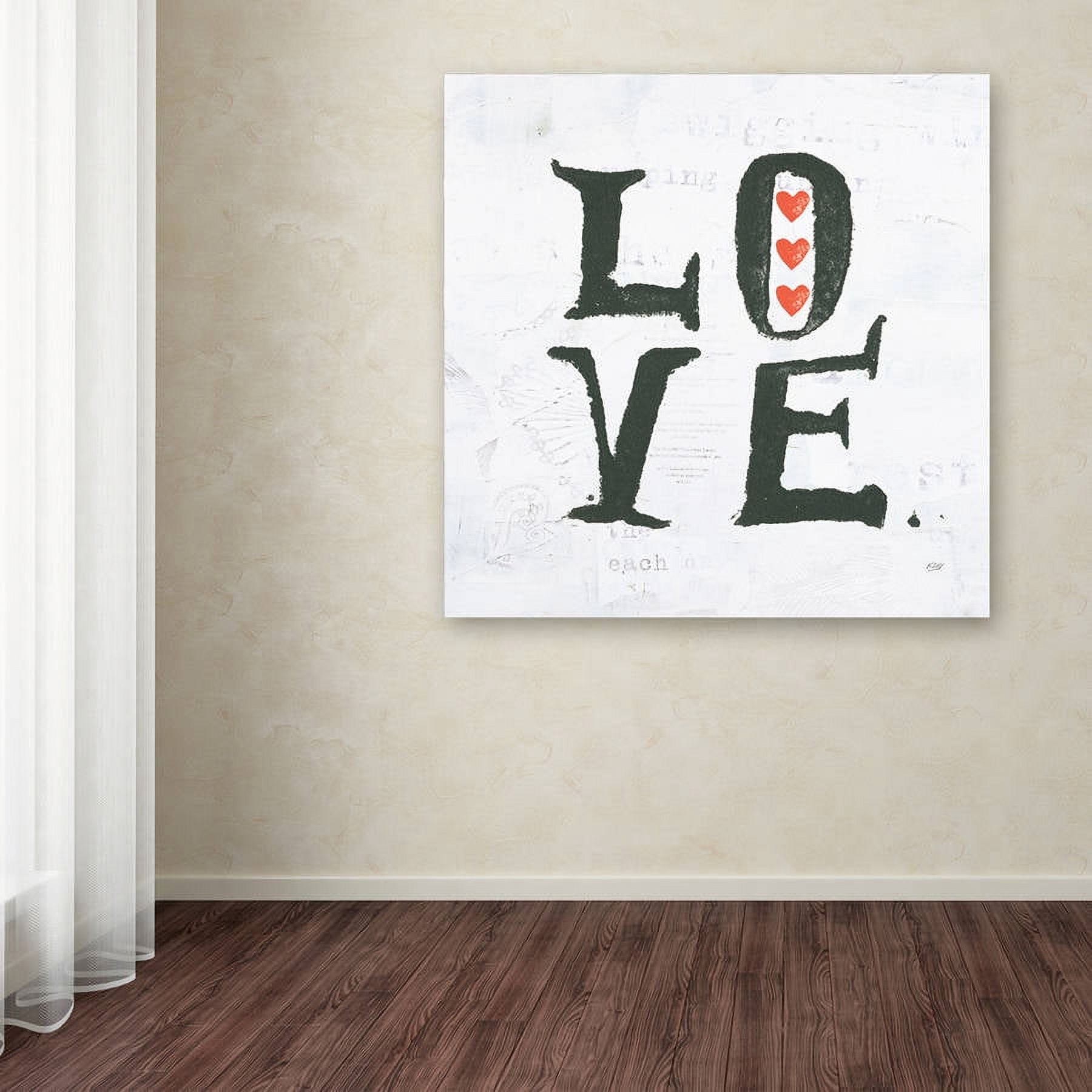 Trademark Fine Art "Love" Canvas Art by Kellie Day