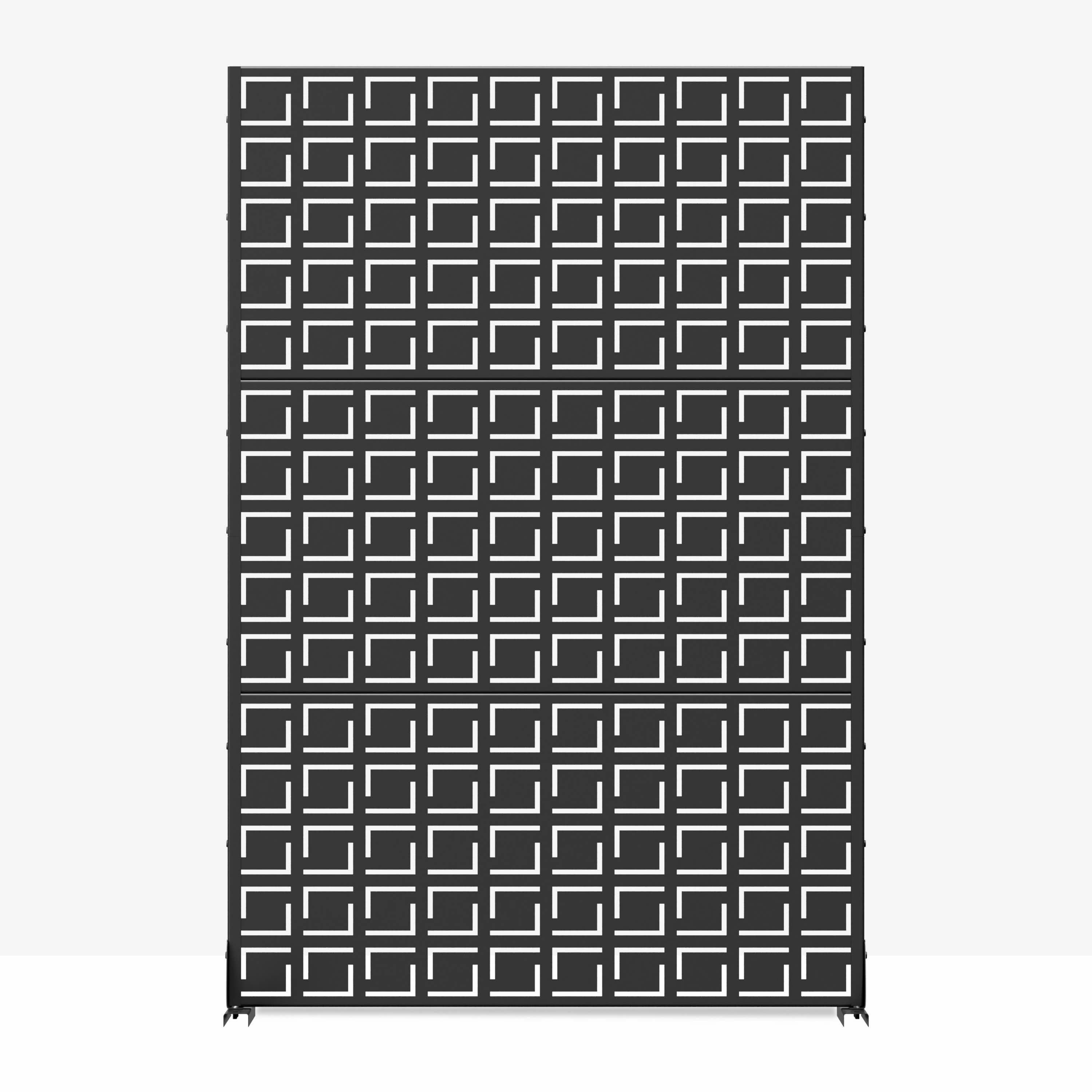 MAYEERTY 72x47x16 Inch Black Square-Shaped Galvanized Steel Privacy Screen for Outdoor Street