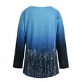thumbnail image 3 of Gvmfive Women's V-Neck Long Sleeve Casual Gradient Print Loose Pullover Tops, 3 of 5