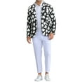 thumbnail image 2 of CHAQUETA DE TRAJE CHIC PARA HOMBRE CON ESTAMPADO FLORAL, SOLAPA DE PICO, BLAZER CASUAL DE UN BOTÓN, TAMAÑO 34, NEGRO Y BLANCO, 2 of 6