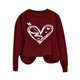 thumbnail image 4 of RKSTN Valentine's Day Sweatshirts for Women Oversized Crewneck Valentines Heart Graphic Print Sweatshirt Womens Casual Plus Size Round Neck Loose Comfy Sweatshirt Fall Spring Clothes Valentine Gift, 4 of 6