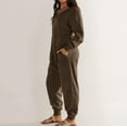 thumbnail image 4 of HSHMT Jumpsuits for Women Women's Casual Loose Jumpsuits Long Sleeve V Neck Oversized Rompers Baggy Overalls Pajamas, 4 of 8