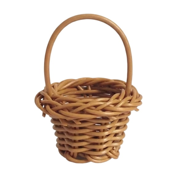 Mini Bamboo Basket Hand-Woven Tiny Storage Bin Natural Wood Small Decorative Organizer 4x4x3 Inch for Home Decor Small Items Crafts Gift Packaging Decoration