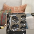 thumbnail image 2 of Urban Trends Dimpled Polished Chrome Rectangular Ceramic Table Vase, 2 of 2