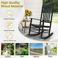 thumbnail image 4 of Ktaxon Wood Rocking Chair, Outdoor Wooden Rocker, Wood Chairs w/ Backrest and Armrest for Patio, Garden, Deck, Yard, Poolside, Wood Rocker for Outdoor and Indoor, Black, 4 of 9