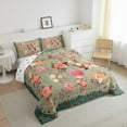 thumbnail image 4 of Feelyou Fashion Rose Floral Bedding Comforter Set, Vintage Bohemian Flower Twin Comforter Sets, Teens Kids Girls Women Reversible Bedding Set, Microfiber Bedroom Decor, 2 Pieces, 4 of 9