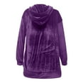 thumbnail image 4 of ZHOUCHANKIDS Womens Casual Hoodie Women's Hoodies & Sweatshirts Casual Hooded Sweatshirt Long Sleeve Korean Style Pullover Top Soft Comfortable Streetwear Purple XXL, 4 of 5