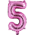 thumbnail image 3 of Unicorn 5th Birthday Party Balloons Pink Foil Number & Heart Set, 3 of 3