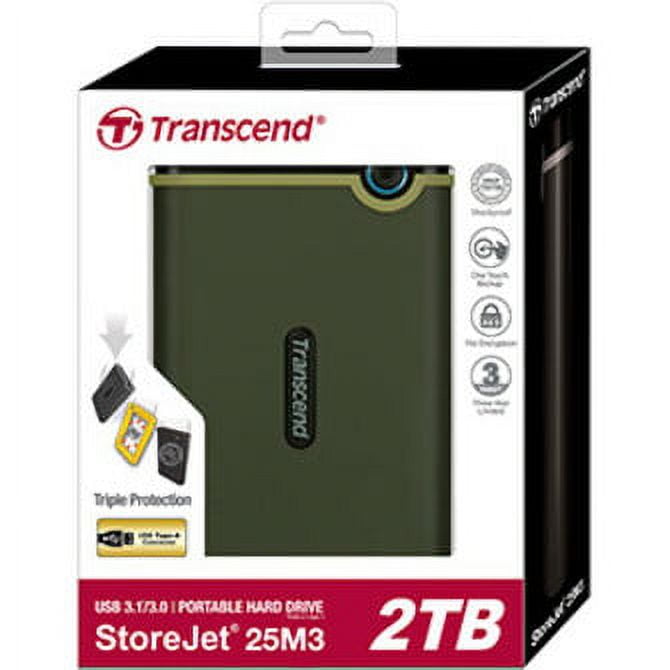 未使用Transcend StoreJet 25M3 2TB Transcend StoreJet 25M3 2TB - Portable External Hard Drive, USB