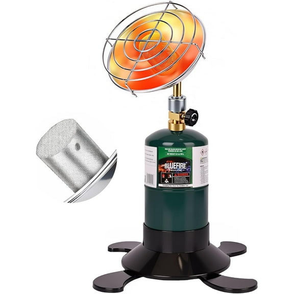 Portable Propane Heater with Catalytic Burner for Camping Outdoor Space 6200BTU Power with Control Valve Patio Heater 1lb Small Propane Gas Tank Holder Tent Garage Fishing stove buddy