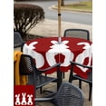 thumbnail image 4 of Outdoor Tablecloth with Umbrella Hole and Zipper, Easter Bunny Square Table Cloth 60x60 Inch Waterproof Tablecloth, Cute Rabbit Family Vintage Red Abstract Picnic Table Cover for Patio Camping, 4 of 7
