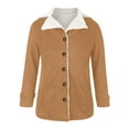 thumbnail image 2 of Frontwalk Ladies Jacket Fluffy Outwear Fleece Lined Coat Women Loose Cardigan Long Sleeve Khaki XL, 2 of 3