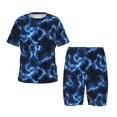 thumbnail image 1 of Fotbe Blue Lightning Pijama Estampada de 2 Piezas para Niños – Ropa de Dormir de Manga Corta Cómoda para Niños y Niñas, Camiseta y Shorts de Algodón-Large, 1 of 6