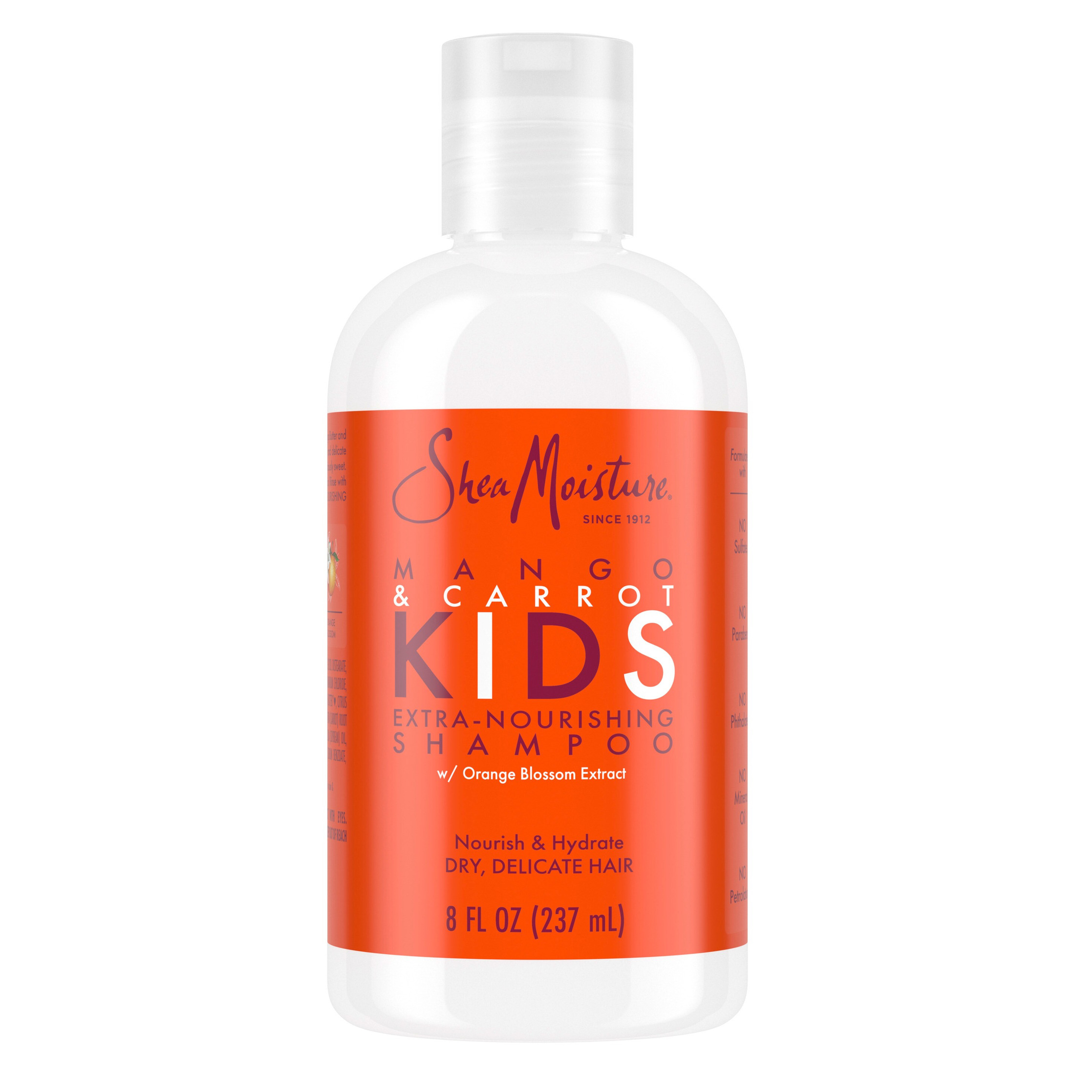 SheaMoisture Extra-Nourishing Shampoo hair care for Kids Mango Carrot with Shea Butter, 8 fl oz