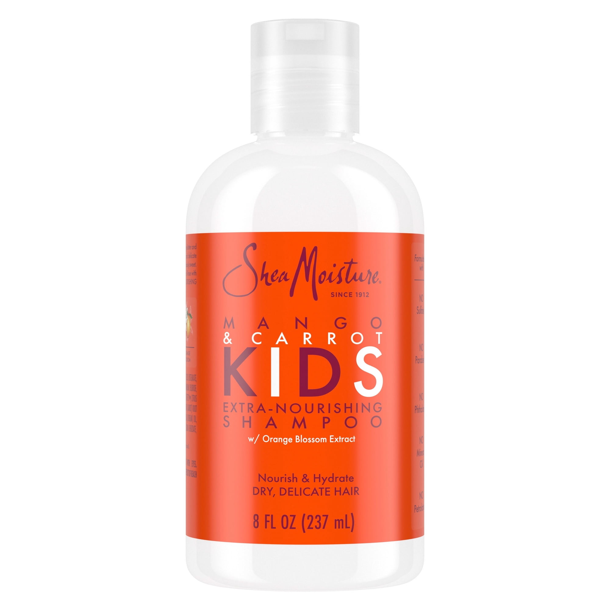 SheaMoisture Extra-Nourishing Shampoo hair care for Kids Mango Carrot with Shea Butter, 8 fl oz
