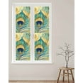 thumbnail image 2 of Window Privacy Film Retro Peacock Feathers Stained Glass Window Film Decorative Sun Block Window Cover Vintage Abstract Art Watercolor Window Clings Static Adhesive Sticker for Bathroom 17.7"x78.7", 2 of 7