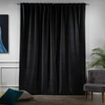 thumbnail image 3 of 3S Brother's Extra Long Solid Luxury Matte Velvet Soft Curtain Onyx Single Panel Hanging Back Tap & Rod Pocket Home Décor 5-25 Feet Custom Made Curtains -Made in Turkey Each(52"x288"), 3 of 7