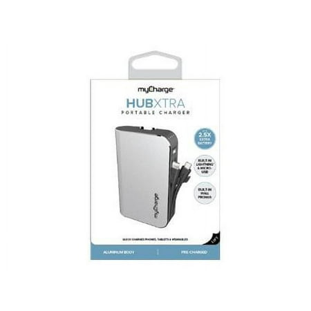 myCharge - HUBXTRA 4400 mAh Portable Charger for Most Lightning-Equipped Apple® Devices - Gray