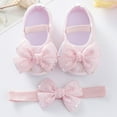 thumbnail image 6 of Rhuody Boys Shoes 3-6 Months Solid Color Sole Pearl Dress Flower Princess Shoes Adorable Shoes Pink, 6 of 9